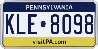 PA license plate KLE8098