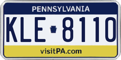 PA license plate KLE8110