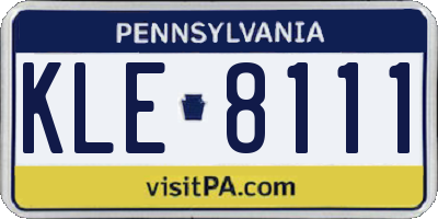PA license plate KLE8111