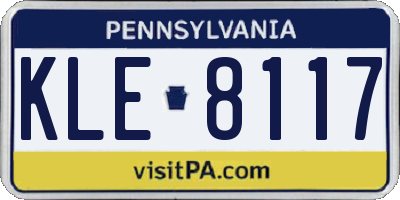 PA license plate KLE8117