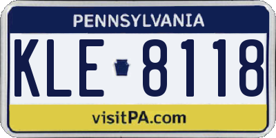 PA license plate KLE8118