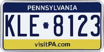PA license plate KLE8123