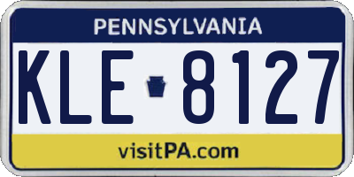 PA license plate KLE8127