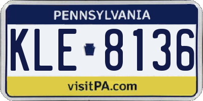 PA license plate KLE8136