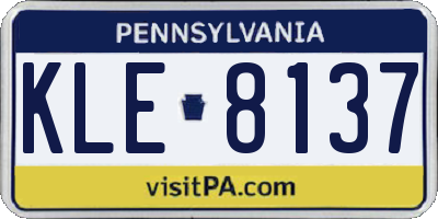 PA license plate KLE8137