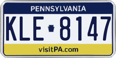 PA license plate KLE8147