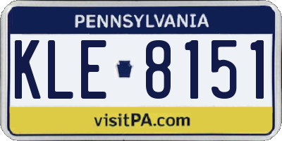 PA license plate KLE8151