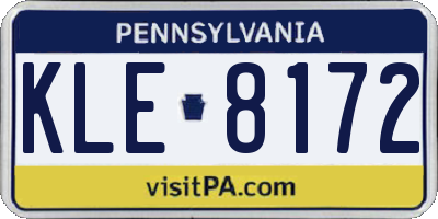 PA license plate KLE8172