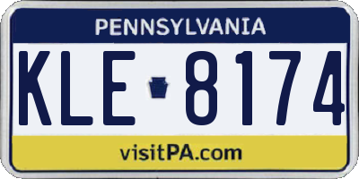 PA license plate KLE8174