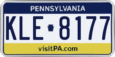 PA license plate KLE8177