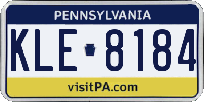 PA license plate KLE8184