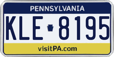 PA license plate KLE8195