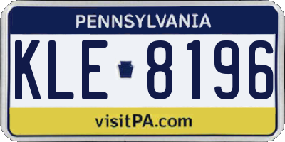 PA license plate KLE8196