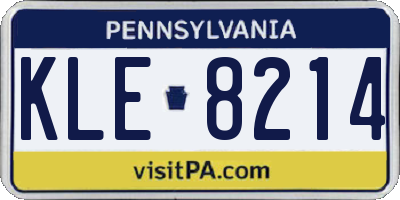 PA license plate KLE8214