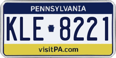 PA license plate KLE8221