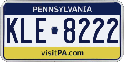 PA license plate KLE8222