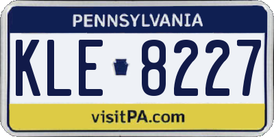 PA license plate KLE8227