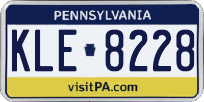 PA license plate KLE8228