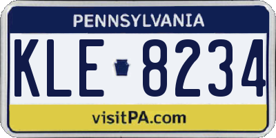 PA license plate KLE8234