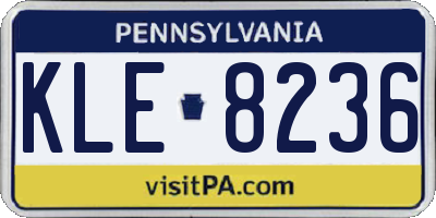 PA license plate KLE8236