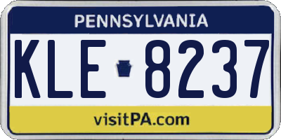 PA license plate KLE8237
