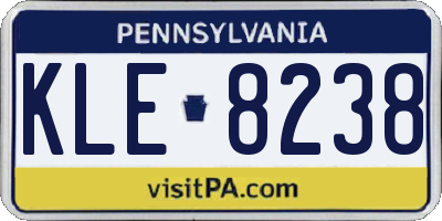 PA license plate KLE8238