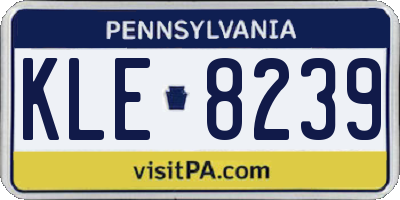 PA license plate KLE8239