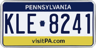 PA license plate KLE8241