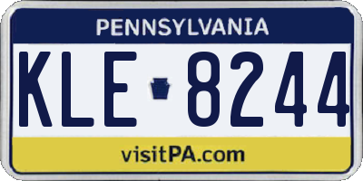 PA license plate KLE8244