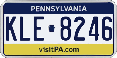 PA license plate KLE8246