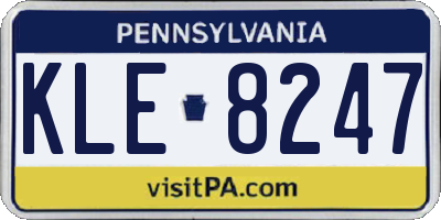 PA license plate KLE8247