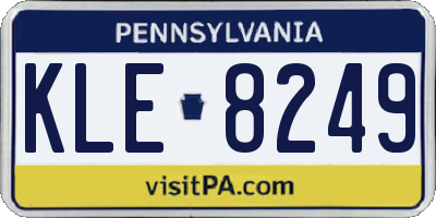 PA license plate KLE8249