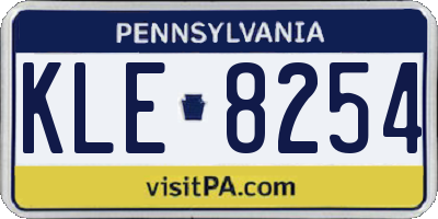 PA license plate KLE8254