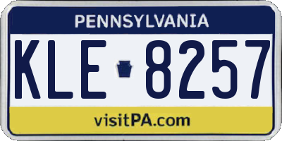PA license plate KLE8257