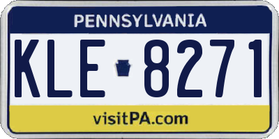 PA license plate KLE8271