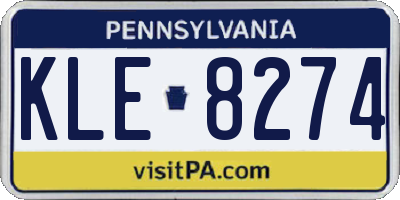 PA license plate KLE8274