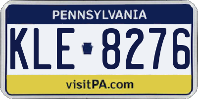 PA license plate KLE8276