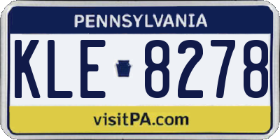 PA license plate KLE8278