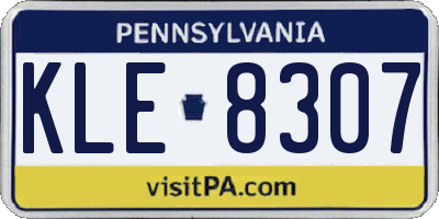 PA license plate KLE8307
