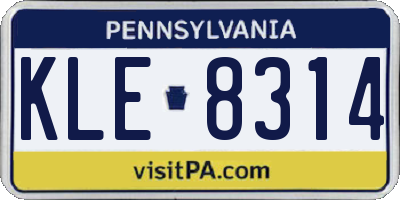 PA license plate KLE8314