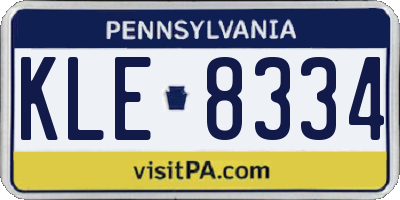 PA license plate KLE8334