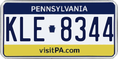 PA license plate KLE8344