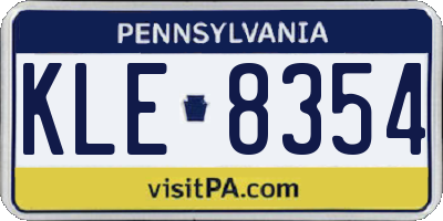 PA license plate KLE8354