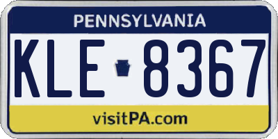 PA license plate KLE8367