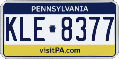 PA license plate KLE8377