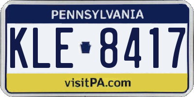 PA license plate KLE8417