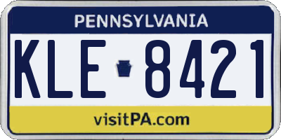 PA license plate KLE8421