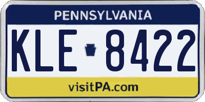 PA license plate KLE8422