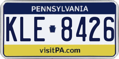 PA license plate KLE8426