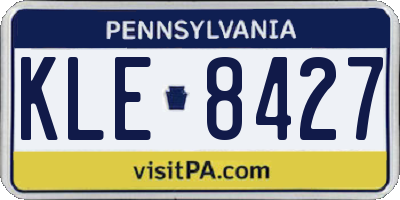 PA license plate KLE8427